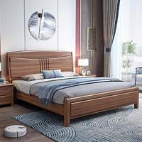 Lit double queen size en bois massif avec tiroir, design classique, vente en gros, mobilier de chambre à coucher moderne, vente chaude