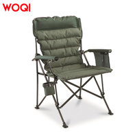 WOQI surdimensionné XL confort rembourré en acier inoxydable jardin extérieur mobilier style moderne mammouth chaise de pêche pour le camping