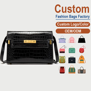 Sac à bandoulière personnalisé en cuir véritable à motif crocodile avec fermeture à fermoir doré, sac à main tendance pour femmes, utilisation quotidienne toutes saisons - Product Image 1