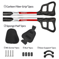 Manillares de Bicicleta de Contrarreloj TOSEEK en Fibra de Carbono con Abrazadera de 31.8mm y Almohadillas de Esponja de 100x95mm para Ciclismo Profesional de Triatlón