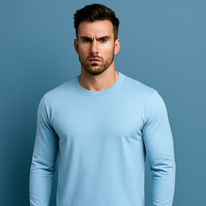 Sudaderas personalizadas de alta calidad Color suelto Patchwork Fleece Peso pesado Cuello redondo Jersey Azul Marino - Product Image 1