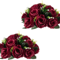 Centros de Mesa de Flores Artificiales Púrpuras Premium para Mesas de Boda, Decoración para Fiestas de Despedida de Soltera