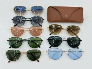 Gafas de Sol de Diseño, de Lujo, Alta Calidad, Montura Dorada Clásica, Modernas, Retro, Metálicas, Ovaladas, Vintage - Product Image 2