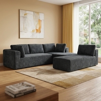 VONLIVA Canapé modulaire moderne en velours compressé en forme de L, ensemble de fauteuils de salon surdimensionnés à deux places, canapé sans structure personnalisable