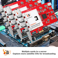 Kartu Tuner PCIe DVB-S2X/S2/S 8 untuk Penerima Satelit IPTV Headend Server FTA Kartu PCIe DVB-S2X untuk Streaming IPTV TBS6909-X V2