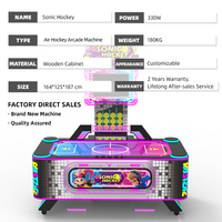 Table de hockey sur air à monnayeur pour 2 joueurs, simulateur de jeux avec affichage LED et comptage des scores, machine d'arcade RGB pour centre de jeux
