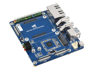 Placa base Waveshare Dual Gigabit Ethernet 5G/4G diseñada para el módulo de computación Raspberry Pi 4 - Product Image 1