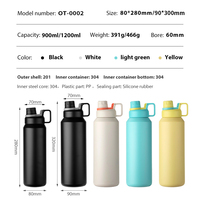Nouvelles bouteilles d'eau de sport d'extérieur en acier inoxydable 304 à double paroi isolées sous vide avec anneau de suspension renforcé