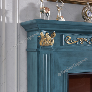 60 pouces ornée lac bleu antique <span class=keywords><strong>cheminée</strong></span> électrique bois électrique entoure et manteaux à vendre - Product Image 3