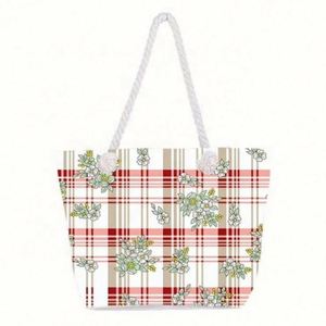 Fashion Printing Women Hand Bags With Cotton Rope Handle Burlap Tote Beach Bag - Product Image 4