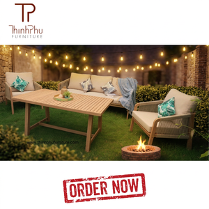Luxury Contemporary <b>Foldable</b> Acacia Wood Eco-friendly Teak Wood Frame Outdoor Furniture Set <b>Garden</b> Sofa Dining <b>Table</b> Chair for - Product Image 4