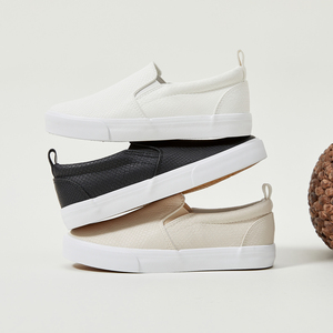 Giày vải nam kiểu mới <span class=keywords><strong>2025</strong></span> bán chạy, giày vải trắng đế cao su, kiểu lười, thiết kế tùy chỉnh - Product Image 1