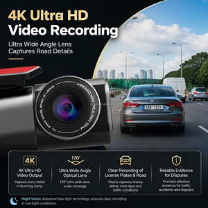 <span class=keywords><strong>Mini</strong></span> Cámara para Auto <span class=keywords><strong>DVR</strong></span> 4K, Doble Cámara 4K con Wifi y GPS, Lente Dual Delantera y Trasera, Caja Negra para Auto, Dashcam 4K - Product Image 2
