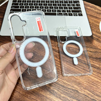 Coque magnétique transparente anti-chute en promotion pour Samsung Galaxy S26 S25 S24, compatible aussi avec Samsung A26 A35 A36 A56