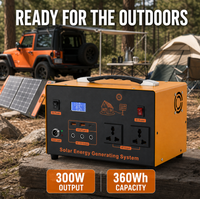 Générateur solaire 360Wh 300W à double entrée 220V, onduleur solaire rapide AC LiFePO4 pour la préparation aux situations d'urgence et la sauvegarde à domicile