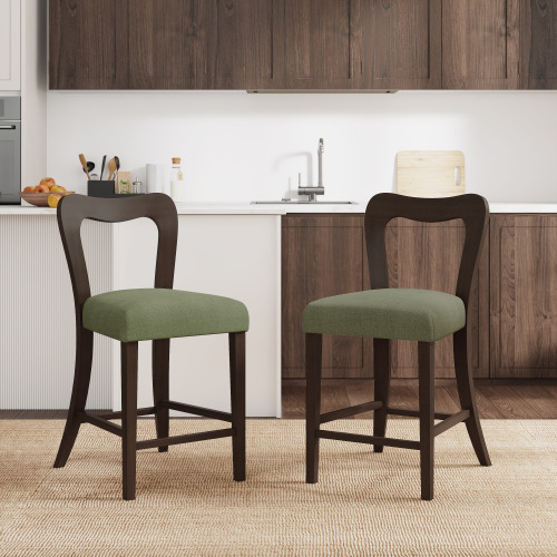 Marron foncé + Vert + Bois + Tissu + Bois d'hévéa