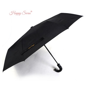 <span class=keywords><strong>Parapluie</strong></span> pour <span class=keywords><strong>homme</strong></span> de la <span class=keywords><strong>marque</strong></span> Happy Swan, vente en gros, poignée en caoutchouc, crochet incurvé, pliable, noir - Product Image 5