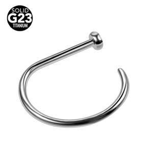 Piercing para el cuerpo joyería G23 <span class=keywords><strong>titanio</strong></span> niños Unisex fosa nasal D forma nariz aro anillo para compromiso regalo de boda - Product Image 3