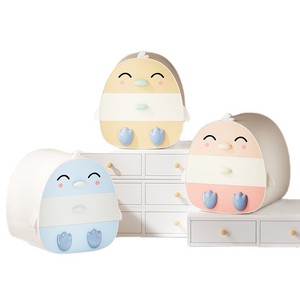 Penguin Cosmetic Storage Box Light Blue ABS Material Multi Tier Organizer For <b>Dressing</b> <b>Table</b> Bedroom Desktop Jewelry <b>Makeup</b> - Product Image 5