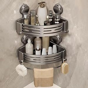 Estante de <span class=keywords><strong>Baño</strong></span> de Aluminio Espacial <span class=keywords><strong>sin</strong></span> Perforaciones, Estante de Esquina - Product Image 4