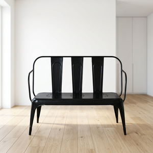 Banc de jardin en métal industriel moderne à 2 places, fabriqué à la main, au design élégant, idéal pour la maison, l'hôtel, le jardin, la terrasse, bancs en métal pour la ferme - Product Image 6