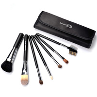 Ensemble de 7 pinceaux de maquillage de haute qualité Dongshen Natural Hair Wood Handle, logo personnalisé, pinceaux cosmétiques en gros