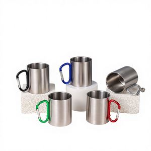 Vaso de Acero Inoxidable Ecológico de Alta Calidad de 450 ml con Mosquetón y Boca Ancha para Senderismo y Escalada - Product Image 1