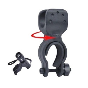 Yueli <b>Bicycle</b> <b>Light</b> Clip Bracket 360 Degree Rotating Adjustable Mount For Bike Handlebar Black - Product Image 5