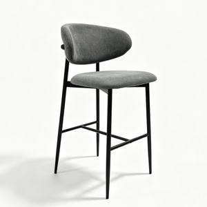 Chaises <span class=keywords><strong>de</strong></span> comptoir pour <span class=keywords><strong>bar</strong></span> <span class=keywords><strong>de</strong></span> cuisine, tabourets modernes nordiques <span class=keywords><strong>gris</strong></span> clair rembourrés, chaise haute <span class=keywords><strong>de</strong></span> <span class=keywords><strong>bar</strong></span> avec pieds noirs - Product Image 1