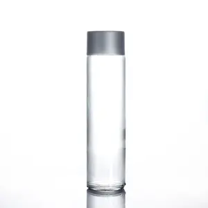 促销个人标志弗林特透明磨砂印刷正常瓶牛奶空375毫升500毫升水沃斯风格玻璃瓶