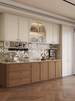 Buffet sur mesure de style français, meuble de salle à manger haut de gamme, buffet de luxe, meuble modulaire en panneaux, bois, cuisine, hôtel