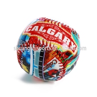 Balle de baseball professionnelle 9 ''en cuir de vache 15%-30% remplissage en laine Double noyau de liège rembourré Logo personnalisé balle de baseball officielle