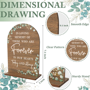 4 Pack Memorial <strong>Table</strong> Sign for <strong>Wedding</strong> Wooden Reception Decor Sympathy Gift in Loving <strong>Memory</strong> <strong>Table</strong> Sign - Product Image 2