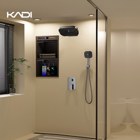 Ensemble de robinet de douche thermostatique de salle de bain moderne en laiton massif mitigeur pluie dissimulé noir mat Juego De Ducha
