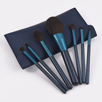 Ensemble de 7 pinceaux de maquillage pour les yeux professionnels à poils synthétiques et manche en bois, avec logo personnalisé et faible MOQ