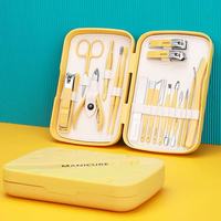 Kit de Soins des Ongles de Luxe 18-en-1 avec Étui de Voyage Rigide – Ensemble Manucure Pédicure et Outils pour Ongles, Lime à Ongles pour Usage Professionnel en Salon