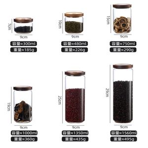 Frascos de vidrio de bambú, tarros de especias, tarros de vidrio con tapa de madera para alimentos, OEM/ODM, novedad - Product Image 3