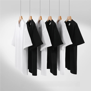 חולצות טי חלקות איכותיות 300 גרם 100% כותנה, סיטונאי, כבדות, גדולות במידה, הדפסת משי, חולצות טי לגברים בהתאמה אישית - Product Image 2