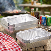 Barquette rectangulaire jetable en aluminium inoxydable non déformable pour cuisson en friteuse à air
