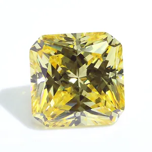 Gemmes CZ de qualité supérieure 5A créés en laboratoire, Zircon cubique jaune clair, excellente pierre en vrac de coupe radieuse pour la fabrication de bijoux