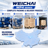 Moteur diesel marin WEICHAI WP4C120-18, puissance efficace à refroidissement par air pour les ferries, les navires de passagers, les bateaux de pêche et les bateaux de travail
