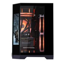 Boîtier PC LY en Verre Trempé avec Écran LCD, Refroidissement Liquide 240 360, Boîtiers d'Ordinateur de Jeu ATX avec Écran Type Cube