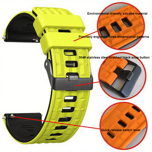 BEEFLYPOWER Nouveau <span class=keywords><strong>bracelet</strong></span> en silicone bicolore à motif angulaire de 22 mm pour <span class=keywords><strong>Huawei</strong></span> GT 5/4/3/2 <span class=keywords><strong>Pro</strong></span> 46 mm, <span class=keywords><strong>bracelet</strong></span> de remplacement - Product Image 2