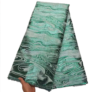 2024 haute qualité africain brocart Jacquard dentelle tissu 5Yards <span class=keywords><strong>Net</strong></span> français <span class=keywords><strong>dorure</strong></span> strass pour robe de mariée décoration - Product Image 2