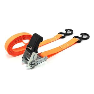 Sangles d'arrimage à cliquet en polyester robuste de 1 "avec contrôle de la cargaison à crochet en S à ressort en PVC - Product Image 2