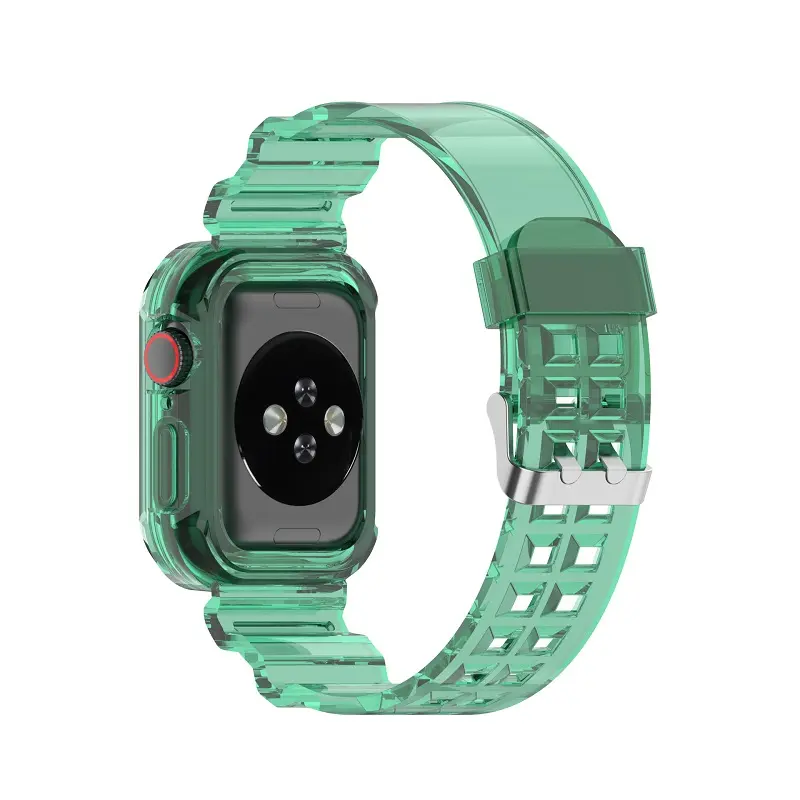 Suitable for Apple Watch Siamese transparent uag plastic strap watches 12345678 generation tpu integrated glacier watch band