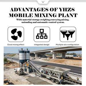 YHZS75 Mobil Beton Santrali, JS1500 Mikser ve PLD2400 Dozajlayıcı ile |   Büyük İnşaat Projeleri için ±%1 Hassasiyetli Tartım Hassasiyeti - Product Image 3