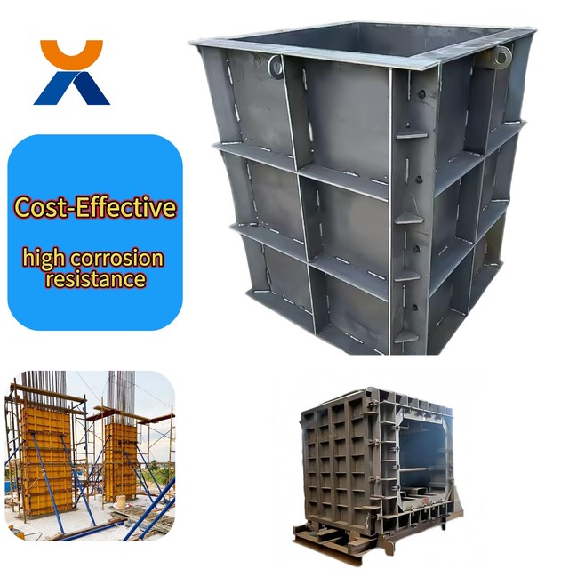 Sturdy Precision Adjustable Steel Formwork Panels with Size Adjustment, Modular Concrete Forms for On-site Casting Construction