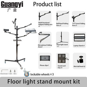 Bras de montage de perche multi-microphone tout-en-un pour la diffusion en direct, le studio <span class=keywords><strong>photo</strong></span>, le support pour moniteur d'ordinateur portable. - Product Image 3