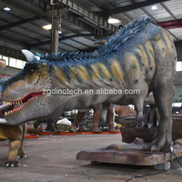 Tatil Köyleri veya Çocuklar İçin Gerçekçi Dinozor Robotu Olarak Kullanılabilen Büyük Animatronik Karnotaurus Modeli